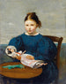 liten flicka med en docka - Jean-Baptiste-Camille Corot — vy av konstverket