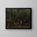 en getflicka sittande bredvid en bäck i en skog - Jean-Baptiste-Camille Corot — inramlat konstverk på väggen