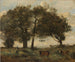 skogsklädda träsk med tre kor - Jean-Baptiste-Camille Corot — vy av konstverket