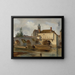 Moret-sur-Loing, bron och kyrka - Jean-Baptiste-Camille Corot — inramlat konstverk på väggen