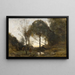 Nymfer och fauner - Jean-Baptiste-Camille Corot — inramlat konstverk på väggen