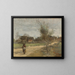 landsbygd på en väg med utsikt över en by - Jean-Baptiste-Camille Corot — inramlat konstverk på väggen