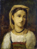 en italiensk ung flickas porträtt - Jean-Baptiste-Camille Corot — vy av konstverket
