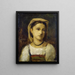 en italiensk ung flickas porträtt - Jean-Baptiste-Camille Corot — inramlat konstverk på väggen