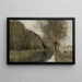 nära Gisors Saulaie och floden morgonens effekt - Jean-Baptiste-Camille Corot — inramlat konstverk på väggen