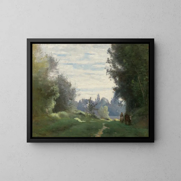 Rayons du matin - Jean-Baptiste-Camille Corot — inramlat konstverk på väggen