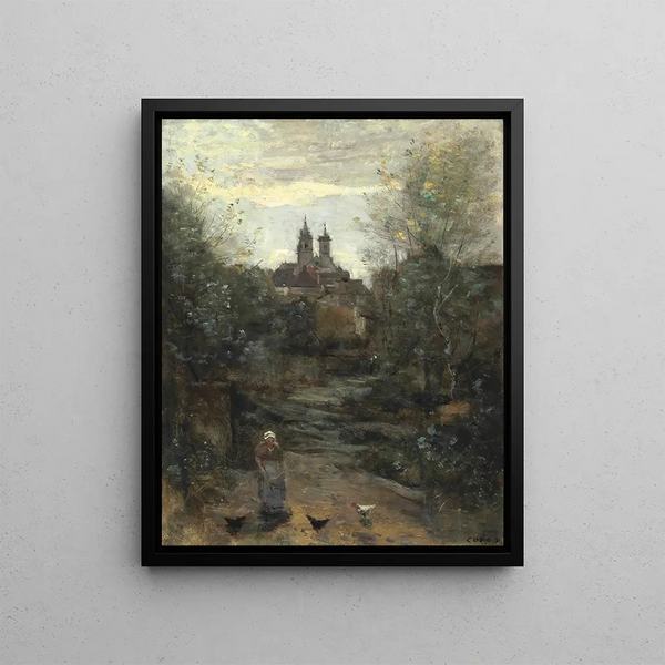 Semur Le Chemin De L'église - Jean-Baptiste-Camille Corot — inramlat konstverk på väggen