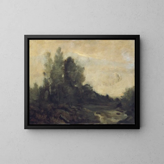 Souvenir d'Ariccia - Jean-Baptiste-Camille Corot — inramlat konstverk på väggen