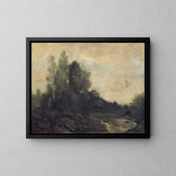 Souvenir d'Ariccia - Jean-Baptiste-Camille Corot — inramlat konstverk på väggen