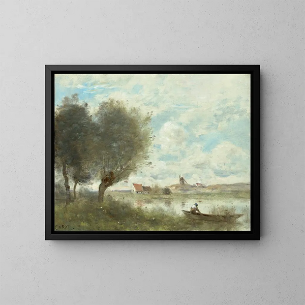 Souvenir d'Ault - Jean-Baptiste-Camille Corot — inramlat konstverk på väggen