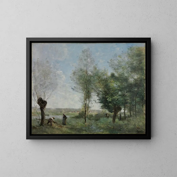 Souvenir de Coubron - Jean-Baptiste-Camille Corot — inramlat konstverk på väggen