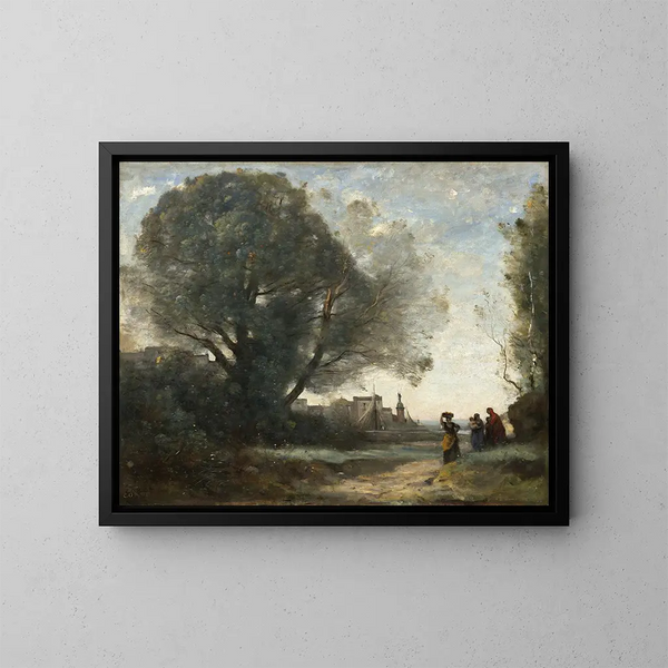 Souvenir de Terracina - Jean-Baptiste-Camille Corot — inramlat konstverk på väggen