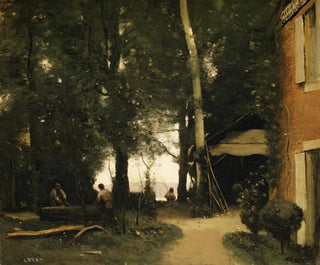 Les bords de la Seine à Conflans - Jean-Baptiste-Camille Corot — vy av konstverket
