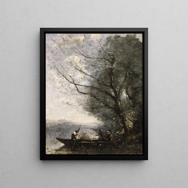 Le passeur - Jean-Baptiste-Camille Corot — inramlat konstverk på väggen