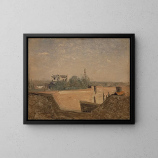 Les remparts d'Arras - Jean-Baptiste-Camille Corot — inramlat konstverk på väggen