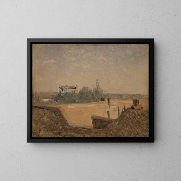 Les remparts d'Arras - Jean-Baptiste-Camille Corot — inramlat konstverk på väggen