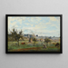 en by i Mantes-området - Jean-Baptiste-Camille Corot — inramlat konstverk på väggen
