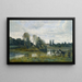 Ville d'Avray L'abreuvoir des chevaux - Jean-Baptiste-Camille Corot — inramlat konstverk på väggen