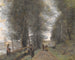 den skogsklädda stigen vid Ville-d'Avray som gränsar till dammen - Jean-Baptiste-Camille Corot — vy av konstverket
