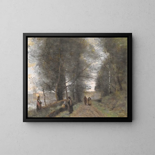 JeanBaptisteCamille Corot - Ville dAvray Woodland Path Bordering the Pond.webp