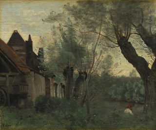 Saules och gård vid Sainte-Catherine-les-Arras - Jean-Baptiste-Camille Corot — vy av konstverket