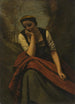 kvinna som mediterar - Jean-Baptiste-Camille Corot — vy av konstverket
