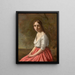 ung kvinna i rosa kjol - Jean-Baptiste-Camille Corot — inramlat konstverk på väggen