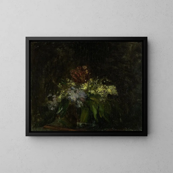 blomsterbukett med liljekonvalj - Jean-Baptiste Carpeaux — inramlat konstverk på väggen