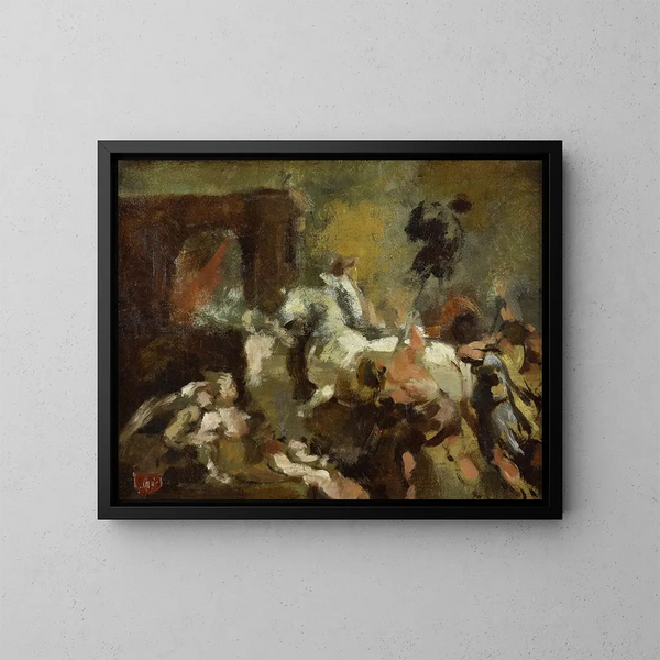 Henri IV:s triumfborg i Paris efter Rubens - Jean-Baptiste Carpeaux — inramlat konstverk på väggen