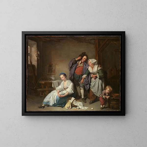 Ägg krossade - Jean-Baptiste Greuze — inramlat konstverk på väggen
