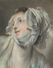 ett ungt kvinnohuvud med mössa och vänd mot vänster - Jean-Baptiste Greuze — vy av konstverket