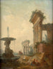 orientaliska figurer i antika ruiner - Jean-Baptiste Hilaire — vy av konstverket
