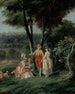 Promenad i en park - Jean-Baptiste Hilaire — vy av konstverket