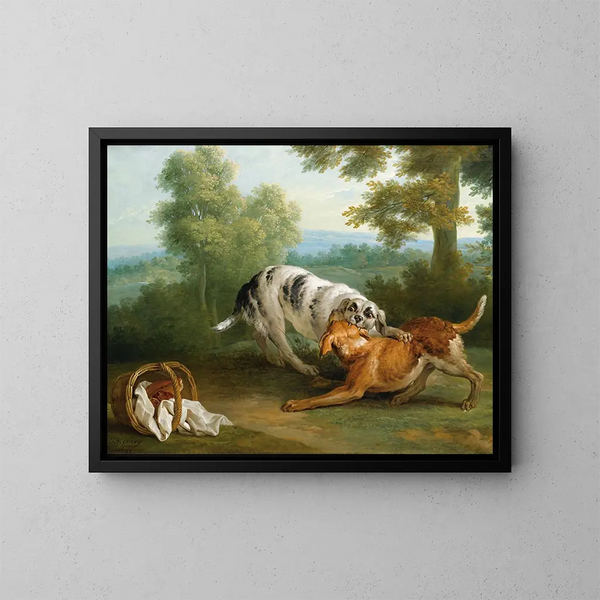 Le chien apportant son dîner à son maître - Jean-Baptiste Oudry — inramlat konstverk på väggen