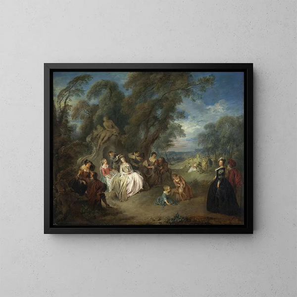 Fête champêtre - Jean-Baptiste Pater — inramlat konstverk på väggen