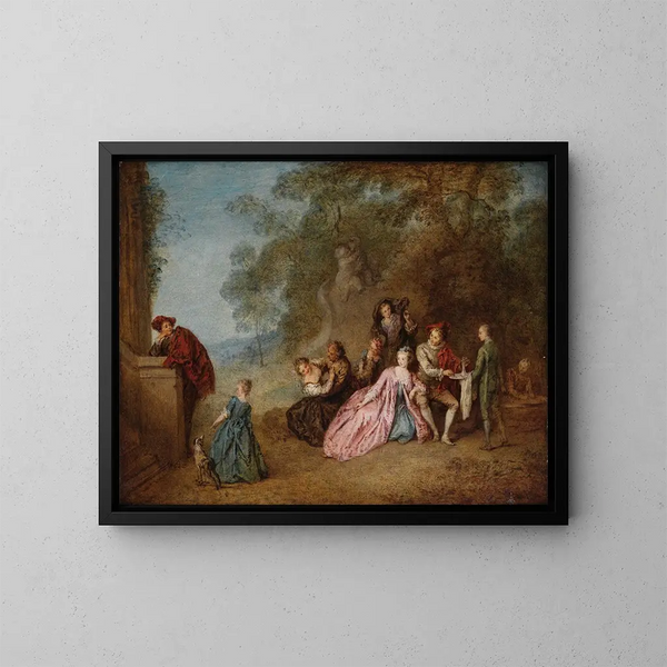 L'amour et le badinage - Jean-Baptiste Pater — inramlat konstverk på väggen