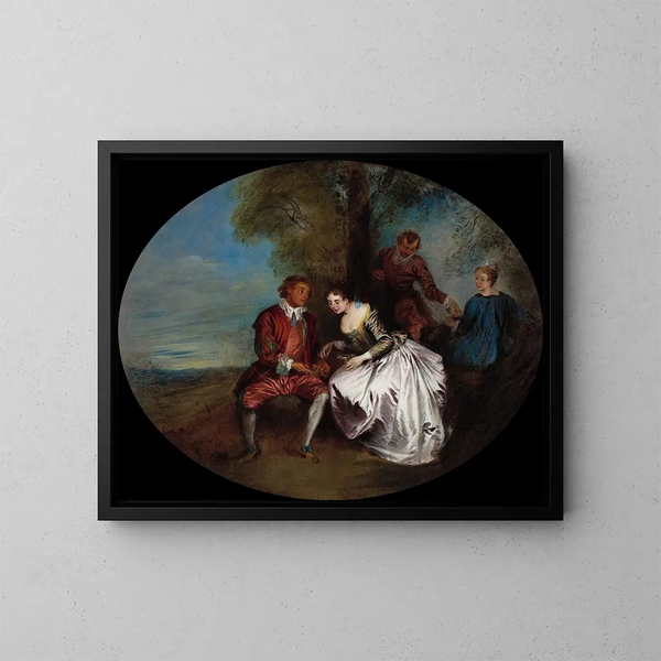 Le Dénicheur de moineaux - Jean-Baptiste Pater — inramlat konstverk på väggen