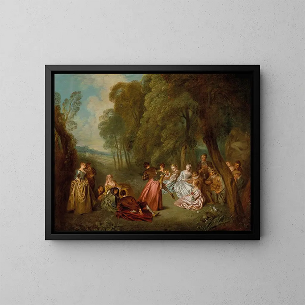 Les divertissements champêtres - Jean-Baptiste Pater — inramlat konstverk på väggen