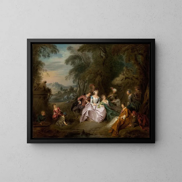Repos dans un parc - Jean-Baptiste Pater — inramlat konstverk på väggen