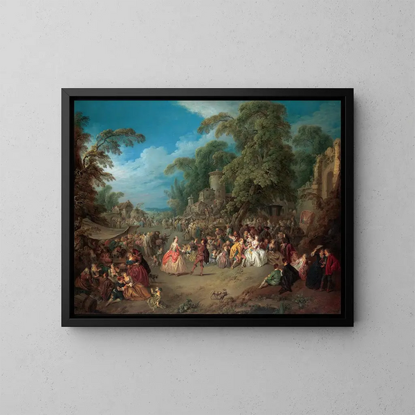 La Foire à Bezons - Jean-Baptiste Pater — inramlat konstverk på väggen