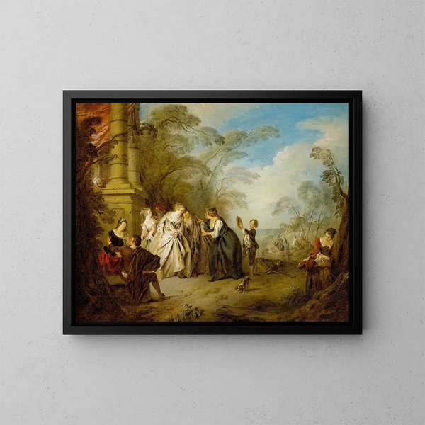 Le devin - Jean-Baptiste Pater — inramlat konstverk på väggen