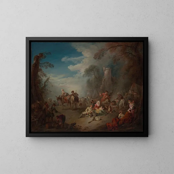 Troupes au repos - Jean-Baptiste Pater — inramlat konstverk på väggen