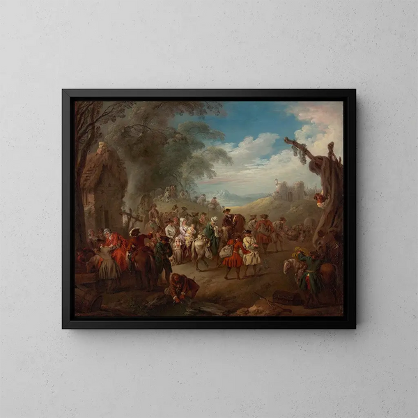 Troupes en marche - Jean-Baptiste Pater — inramlat konstverk på väggen