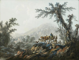 Landskapslandskap pastoral - Jean-Baptiste Pillement — vy av konstverket
