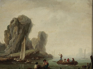 JeanBaptiste Pillement - View of the sea with fishing boats.webp