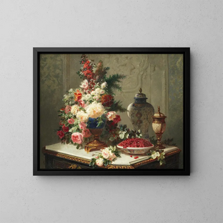 JeanBaptiste Robie - Still life with flowers and raspberries.webp