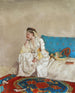kvinna i turkisk klänning sittande på en soffa - Jean-Étienne Liotard — vy av konstverket