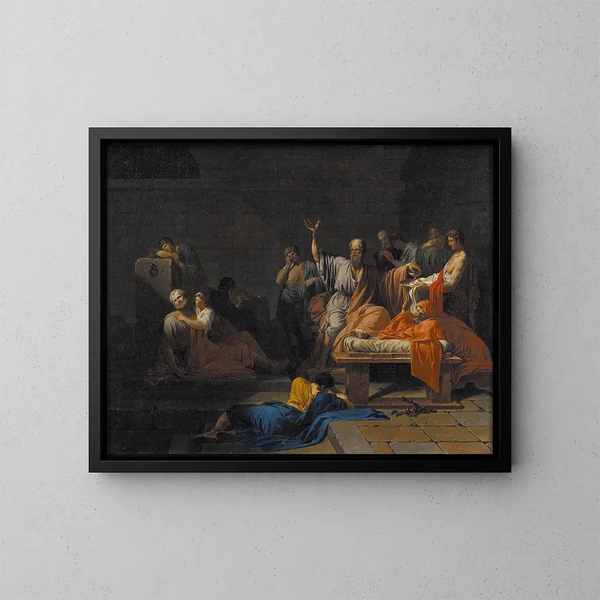 La Mort de Socrate - Jean-François-Pierre Peyron — inramlat konstverk på väggen
