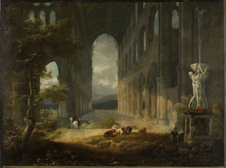 JeanFranois Depelchin - Fantastical ruins with a pastoral scene.webp