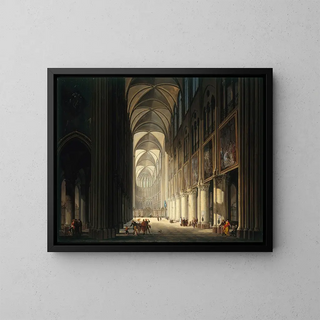 inomhusvy av Notre-Dame - Jean-François Depelchin — inramlat konstverk på väggen